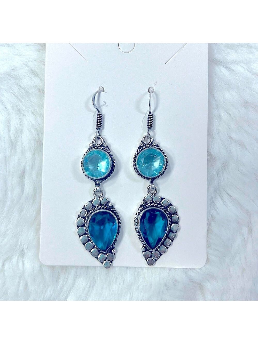 Blue Topaz 925 Earrings
